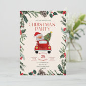 Elegant bessen Lijst kerstfeest uitnodiging (Staand voorkant)