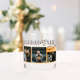 Elegant Best Dad Ever Photo Collage Fathers Day Whisky Glas