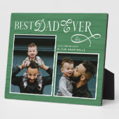 Elegant Best Dad Ever Photo Green Fotoplaat (Zijkant)