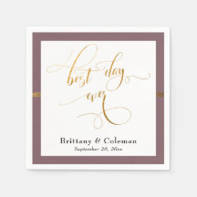 Elegant Best Day Ever Mauve Roze & Gouden Streep