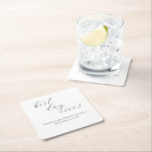 Elegant Best Day Ever Script Weddenschap Kartonnen Onderzetters (Insitu)