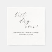 Elegant Best Day Ever Script Weddenschap Napkins Servet (Voorkant)