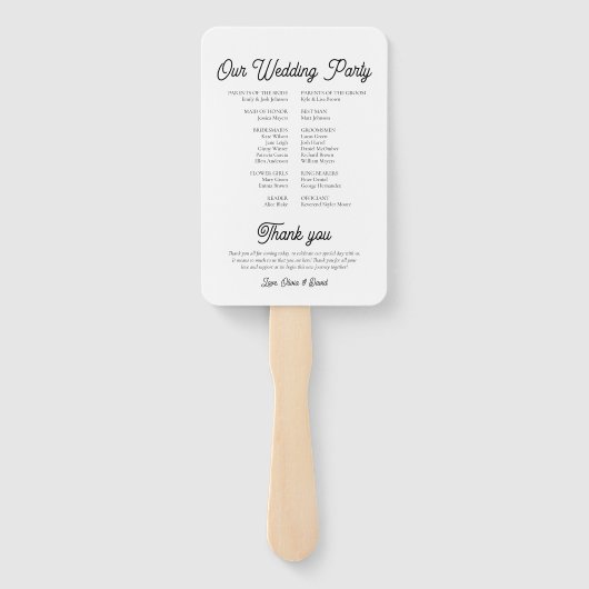 Elegant Best Day Ever Trouwdag Tijdlijn Programma Handwaaier (Achterkant)