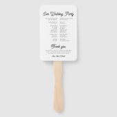 Elegant Best Day Ever Trouwdag Tijdschema Programm Handwaaier (Achterkant)