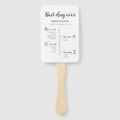 Elegant Best Day Ever Trouwtijdlijnprogramma Handwaaier (Voorkant)