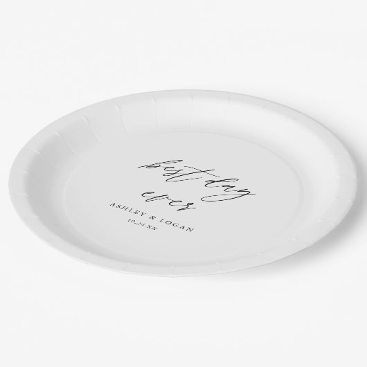 Elegant Best Day Ever Wedding Papieren Bordje (Gekanteld)