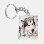 Elegant Best Dog Ever Photo & Quote Pet Memorial Sleutelhanger (Voorkant Links)