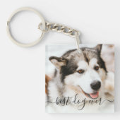 Elegant Best Dog Ever Photo & Quote Pet Memorial Sleutelhanger (Voorkant)