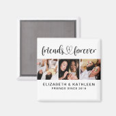 Elegant Best Friends Script Photo Collage Magneet (Voorkant / Achterkant)