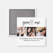 Elegant Best Friends Script Photo Collage Magnet (Voorkant / Achterkant)