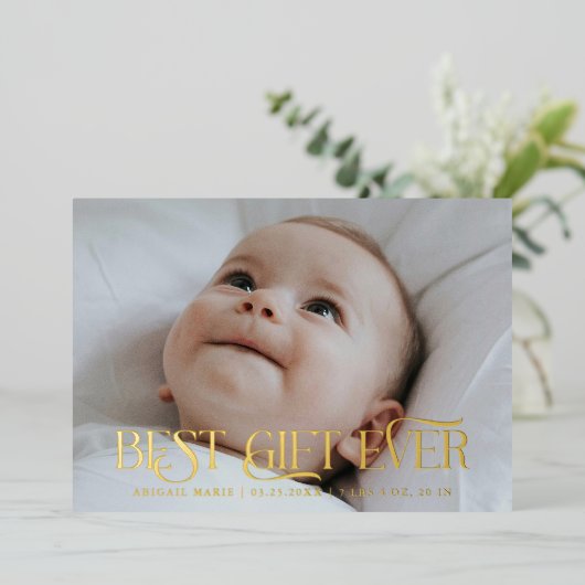 Elegant Best Gift Ever Holiday Baby Aankondiging (Staand Voorkant)