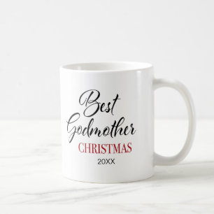 Elegant Best Godmoeder Kerstmis Foto Coffee Mok