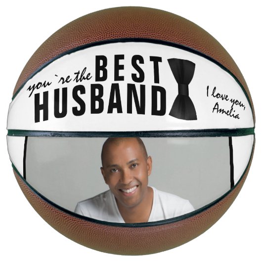 Elegant Best Husband Black Bow Stropdas Basketbal (Voorkant)