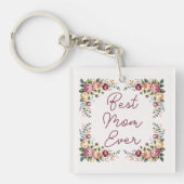 Elegant Best Mom Ever Floral Acrylic Keychain (Voorkant)