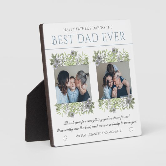 Elegant Best Pap Ever Vaderdag Photo Collage Fotoplaat (Voorkant)