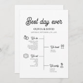 Elegant beste dag ooit bruiloft tijdlijn programma (Voorkant / Achterkant)