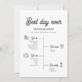 Elegant beste dag ooit bruiloft tijdlijn programma