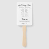 Elegant beste dag ooit bruiloft tijdlijn programma handwaaier (Achterkant)