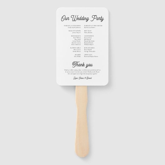 Elegant beste dag ooit bruiloft tijdlijn programma handwaaier (Achterkant)