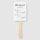 Elegant beste dag ooit bruiloft tijdlijn programma handwaaier (Voorkant)