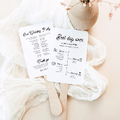 Elegant beste dag ooit bruiloft tijdlijn programma handwaaier