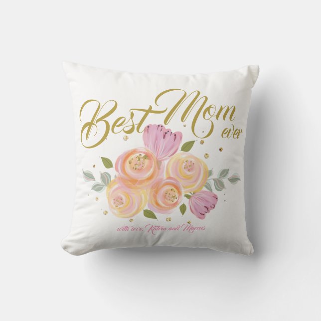 Elegant Beste Mam ooit Gepersonaliseerd Kussen (Voorkant)