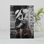 Elegant Beste Moeder Ooit Bewerkbare Tekstfoto Folie Feestdagenkaart (Staand Voorkant)