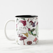 Elegant Beste Moeder Ooit Moderne Kolibrie & Bloem Tweekleurige Koffiemok (Links)