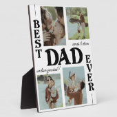 Elegant Beste Papa Ooit 4 foto collage Vaderdag Fotoplaat (Zijkant)