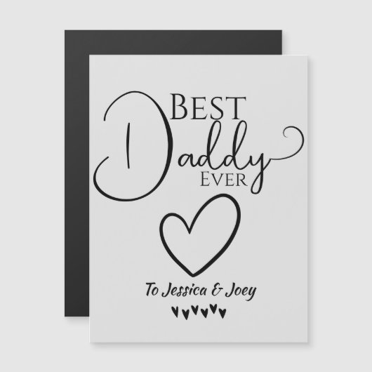 elegant, beste papa ooit, kalligrafie personaliser (Voorkant / Achterkant)