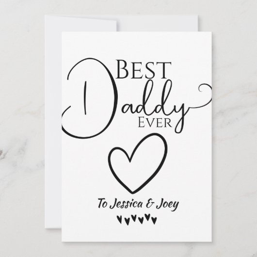 elegant, beste papa ooit, kalligrafie personaliser feestdagenkaart (Voorkant)