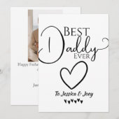 elegant, beste papa ooit, kalligrafie personaliser feestdagenkaart (Voorkant / Achterkant)