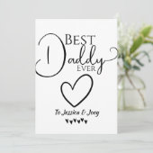 elegant, beste papa ooit, kalligrafie personaliser feestdagenkaart (Staand voorkant)