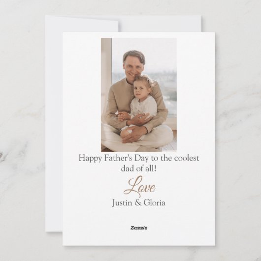 elegant, beste papa ooit, kalligrafie personaliser feestdagenkaart (Achterkant)