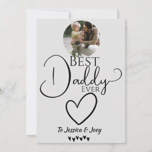 elegant, beste papa ooit, kalligrafie personaliser feestdagenkaart