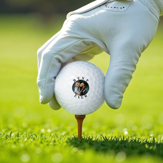 Elegant Beste Papa ooit Script Vaderdag Foto Golfballen