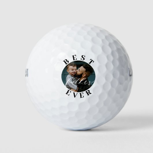 Elegant Beste Vader Ooit Script Vaderdag Foto Golfballen (Voorkant)