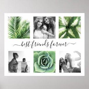 Elegant beste vrienden voor altijd 6 fotocollage poster