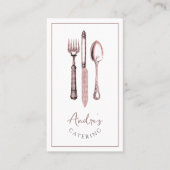 Elegant bestek Logo Catering Visitekaartje (Voorkant)