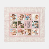 Elegant Besties BFF Roze Fotocollage met Namen Fleece Deken (Voorkant (Horizontaal))