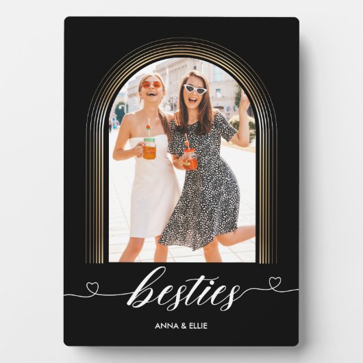 Elegant Besties Foto Keepslag Modern Gold Lijst Fotoplaat (voorkant)
