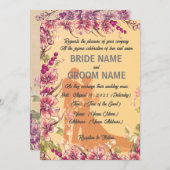 "Elegant betoverd: een bruiloft Kaart (Voorkant / Achterkant)