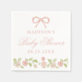 Elegant Betoverd Roze Bloemen Baby shower Servet (Voorkant)