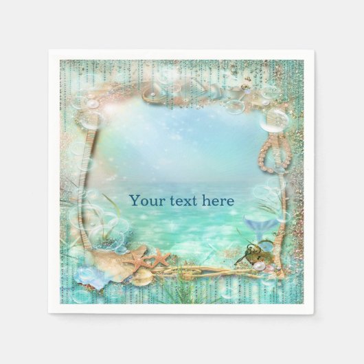 Elegant betoverd Zee strand Tropische servetten (Voorkant)