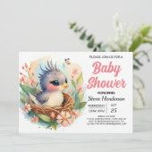 Elegant betoverde Boho Bird Baby shower Kaart (Staand voorkant)
