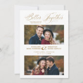 Elegant Better Together Quote 2 Photos Wedding  Save The Date (Voorkant)