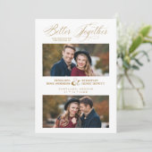 Elegant Better Together Quote 2 Photos Wedding  Save The Date (Staand voorkant)