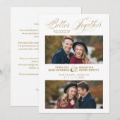Elegant Better Together Quote 2 Photos Wedding  Save The Date (Voorkant / Achterkant)