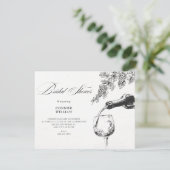 Elegant beverage wine bridal shower kaart (Staand voorkant)