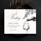 Elegant beverage wine wedding kaart